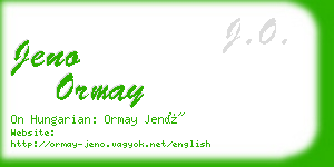 jeno ormay business card